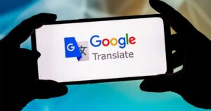 Google translate on apstract image on mobile phone