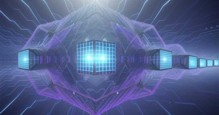 Lanac blokova s transakcijama – simbol sigurnosti blockchain tehnologije.