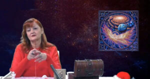 Željka Topić u TV emisiji i njen logo