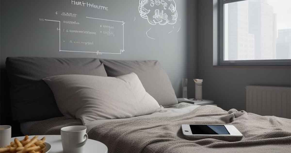 Zdravlje mozga: Kako prehrana i navike čuvaju naš mozak i koje su štetne navike 1 Vizualni prikaz mozga i sedam štetnih navika: korištenje mobitela nakon buđenja, negativne misli, nezdrava prehrana, nedostatak tjelesne aktivnosti, manjak mentalne stimulacije, loše spavanje i loš okoliš.