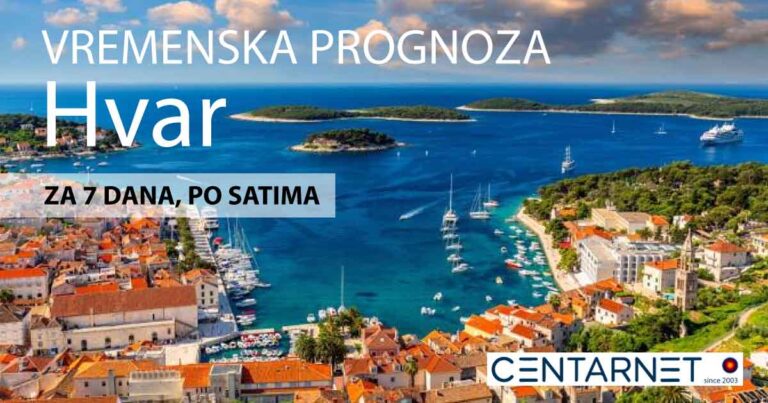 Hvar vrijeme - vremenska prognoza za 7 dana po satima i klimatski pregled 3 var vrijeme - pogled na kristalno čisto more i sunčanu obalu